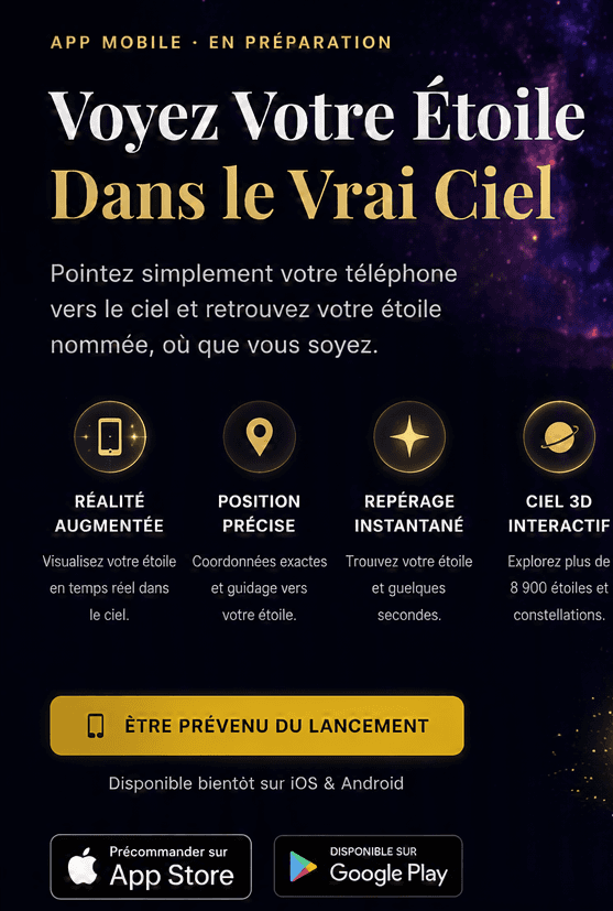 Application StarNomina — Voyez votre étoile dans le vrai ciel avec la réalité augmentée